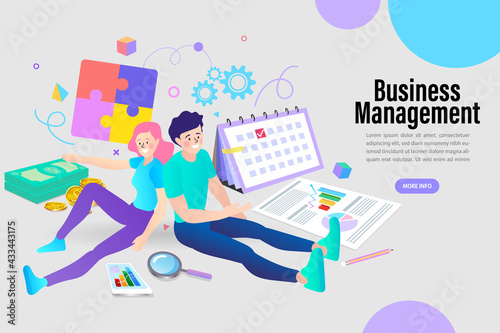 Planning schedule and calendar concept. business meeting and events organizing process office working. financing of creative projects. professional workers. vector illustration.