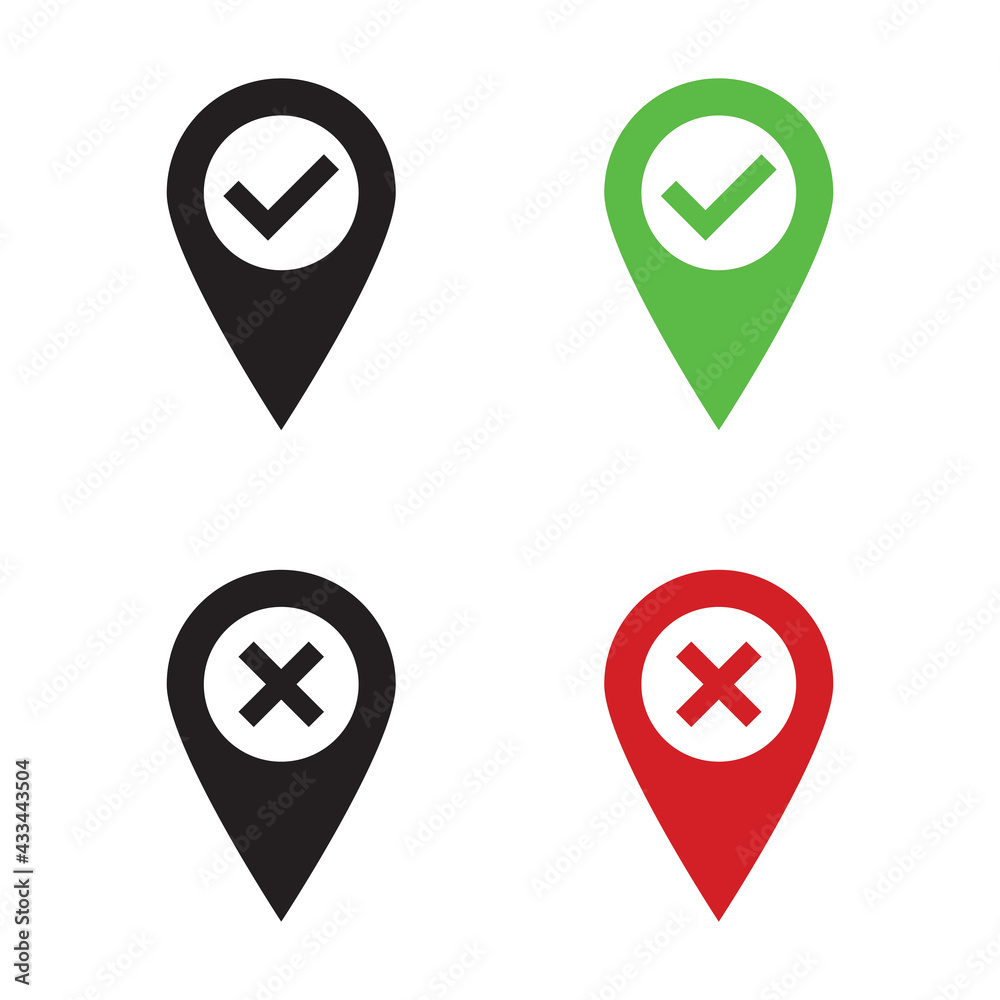 Map pointer with check mark vector Map pointer with check mark vector