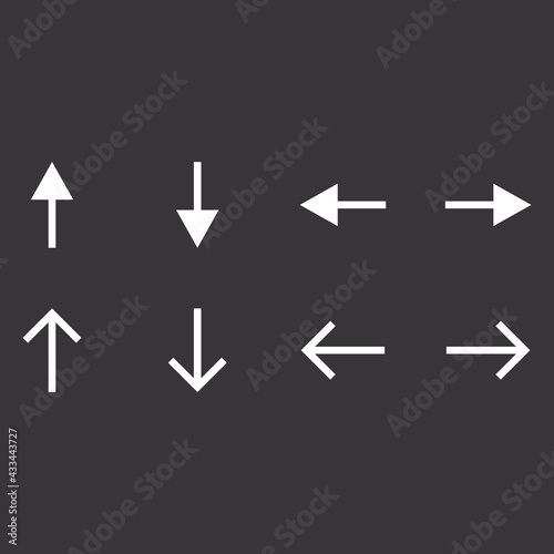 arrow icon on grey background