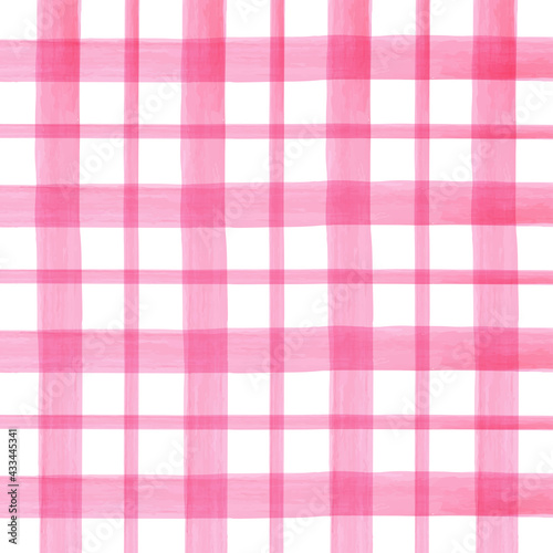Red watercolor seamless checkered pattern