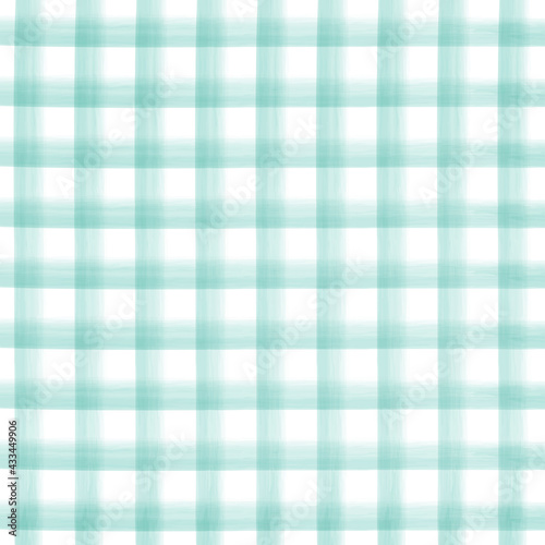 Green watercolor seamless checkered pattern