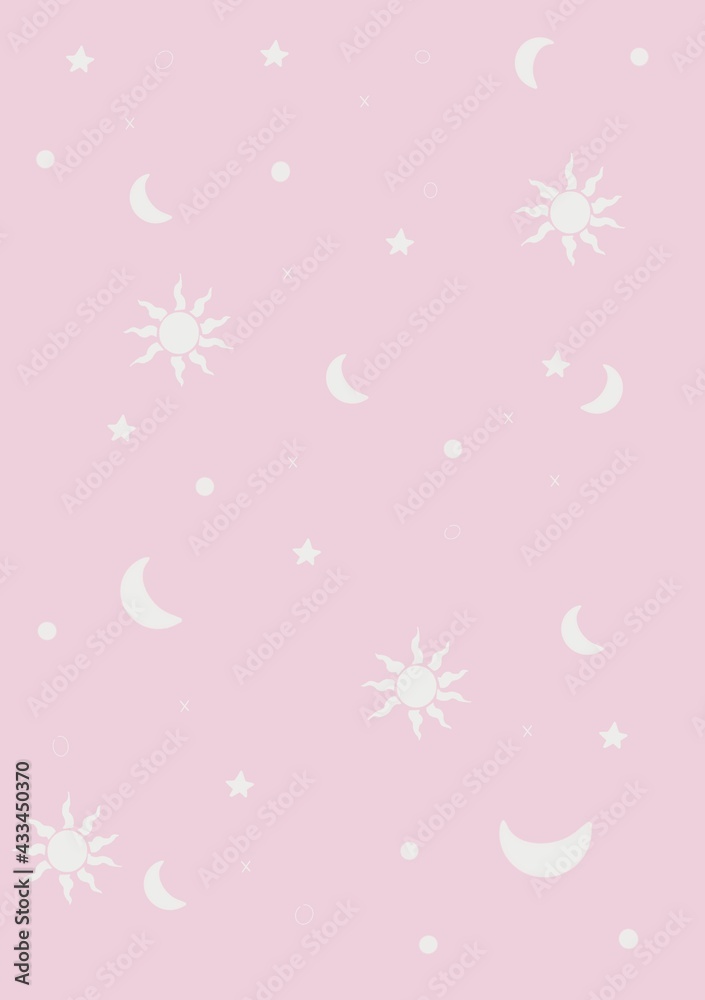 Pink Celestial Background Stars and Moons Pink Celestial Background Stars and Moons
