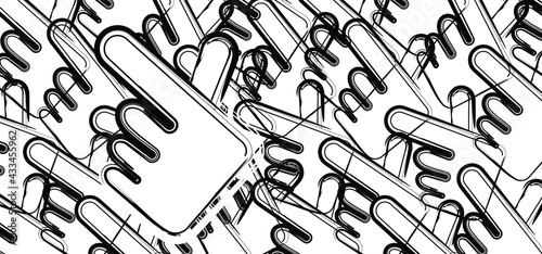 Korea v finger wave with love heart icon. Drawing Korean hand icons Hallyu k pop or kpop pictogram.