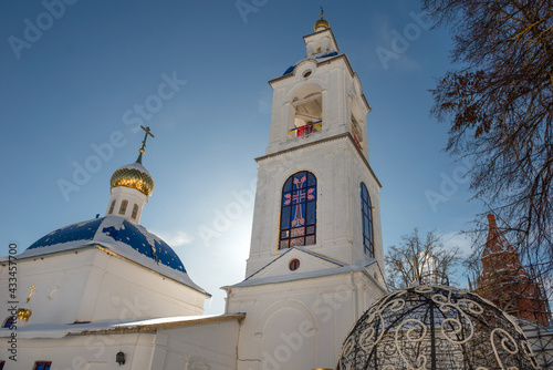 Church of the Assumption of the Blessed Virgin Mary in Nikolo-Solbinsky women's monastery, Pereslavsky district, Yaroslavl region on a sunny winter day. photo