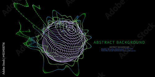 Abstract background with color wireframe sphere.  Polygonal concept for science and technology.  Business, technology and science futuristic visualization.  Big data.
