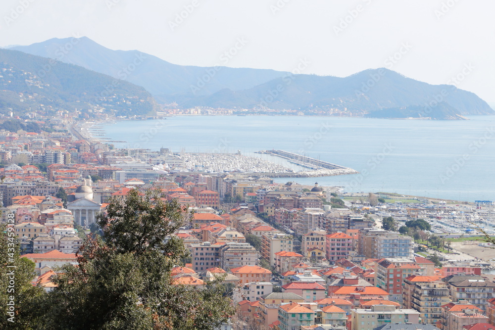 Aerial view of Chiavari Liguria Italy