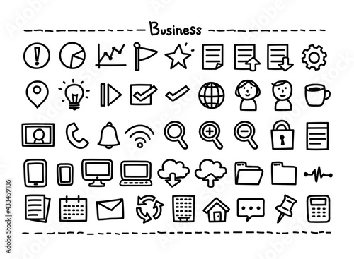 落書き風ビジネスアイコン