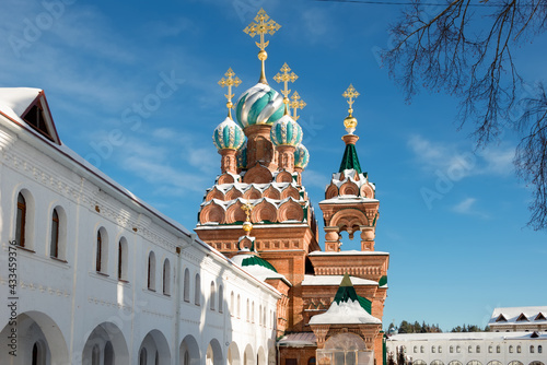 Church of Spiridon, Bishop of Trimifuntsky, in the Nikolo-Solbinsky convent of the Pereslavsky district of the Yaroslavl region on a sunny winter day. photo