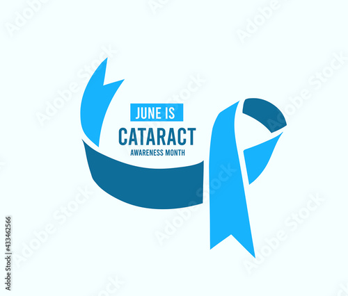 Cataract Awareness Month. Vector illustration with ribbon