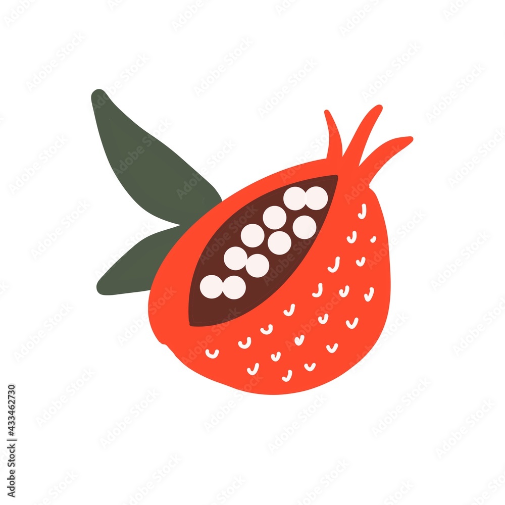 bright illustration. fruits and berries background. cartoon and flat fruits. grenades Isolation bright illustration. fruits and berries background. cartoon and flat fruits. grenades Isolation
