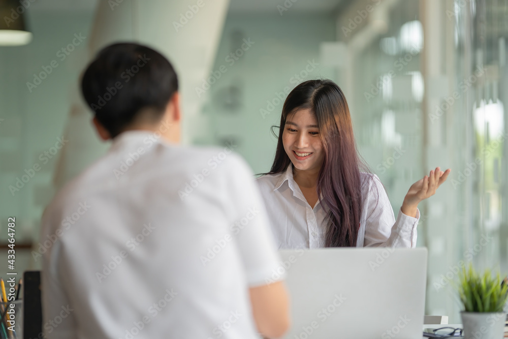 Young business team working with business report document on office desk. Brainstorming Business People Design Planning, Brainstorming Planning Partnership.	