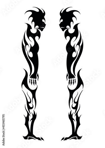 double twins abstract tattoo print symbol sticker