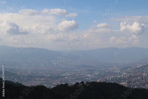 Bild auf Leinwand Panorama view to Medellin in Colombia South America, view from the Pablo Escobar