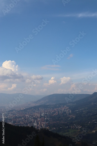 Bild auf Leinwand Panorama view to Medellin in Colombia South America, view from the Pablo Escobar