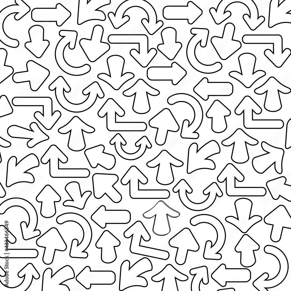 Black arrow pattern on white background Black arrow pattern on white background