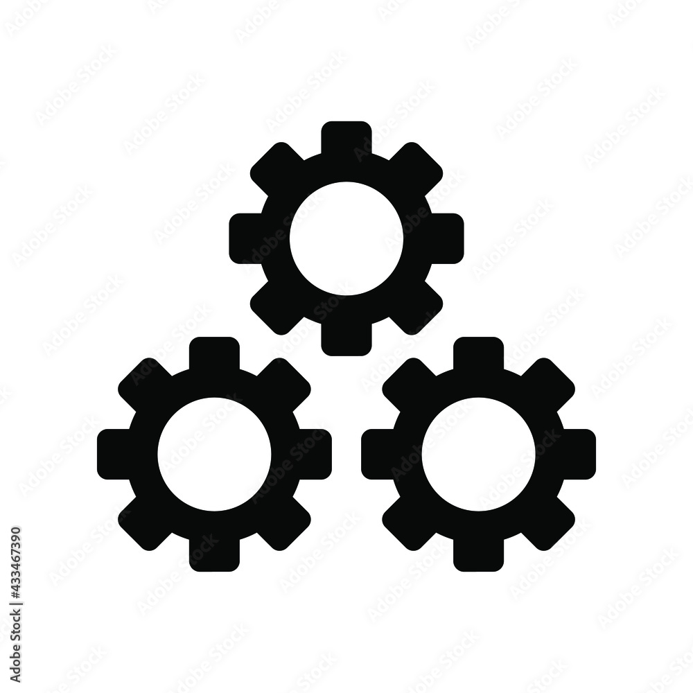 Gears icon vector graphic illustration Gears icon vector graphic illustration