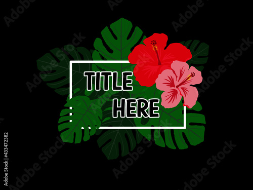 vector card presentation with flower and leaves illustration