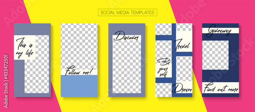 Social Stories Cool Vector Layout.