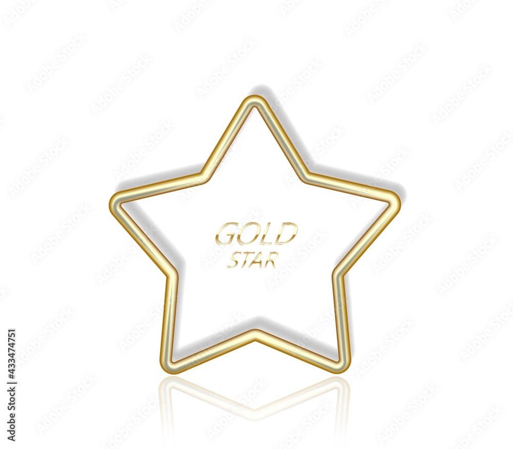 Gold star. Vector illustration. Star as 3d polygonal object. Gold star. Vector illustration. Star as 3d polygonal object.