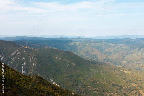 Tara mountain in western Serbia. Viewpoint Biljeska stena. Landscape view of the mountains