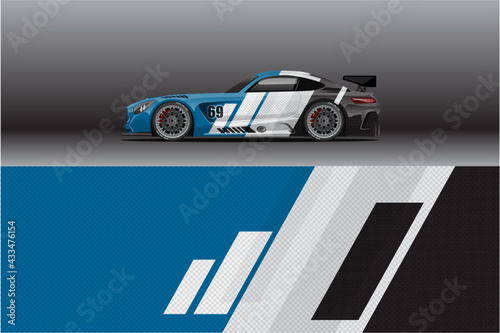 Car wrap decal designs. Abstract racing and sport background for racing livery or daily use car vinyl sticker. Decal vector eps ready print.