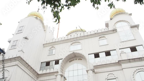 KOLKAT, INDIA - May 02, 2021: Gurudwara Sant Kutiya is the religious place of the Sikhs.There is a small stage type structure on which Guru Granth Sahib the holy book of the Sikhs photo