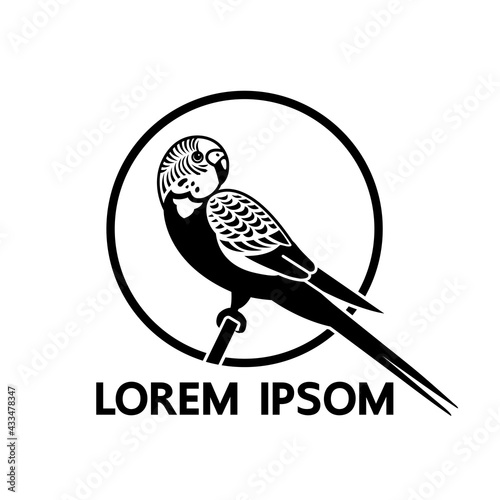 Budgerigar logo isolated on white background vector illustration.