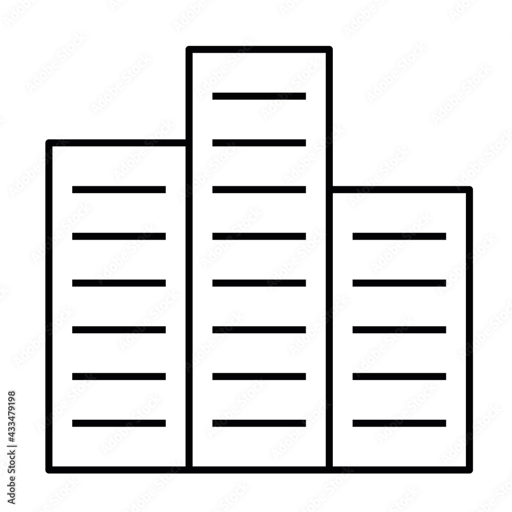 City building - modern thin line icon. Simple black outline vector illustration. City building - modern thin line icon. Simple black outline vector illustration.