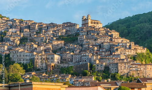 Panoramic sight of Artena, old rural village in Rome Province, Latium, central Italy.