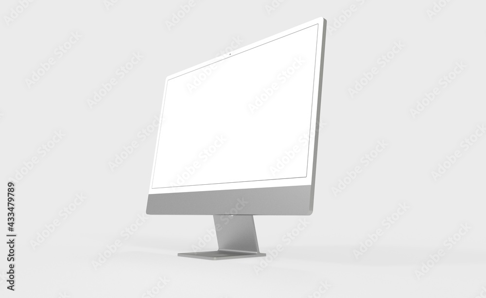 Computer display mock up with blank white screen. Stylish desktop computer mockup. new in 3d Computer display mock up with blank white screen. Stylish desktop computer mockup. new in 3d