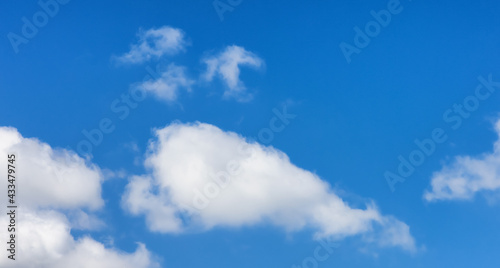 View of Cloudscape during a colorful and sunny spring day. Taken on the West Coast of British Columbia  Canada.