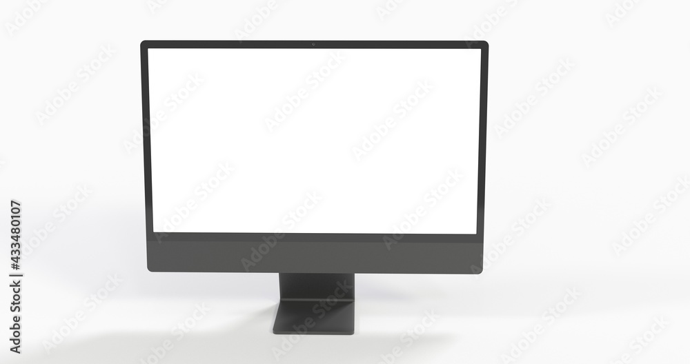 Realistic flat screen computer monitor 3de style mockup with blank screen isolated 3d Realistic flat screen computer monitor 3de style mockup with blank screen isolated 3d