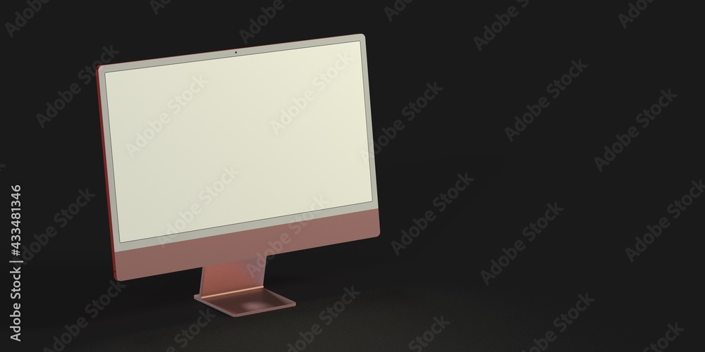 Realistic 3D Computer, with a white screen, isolated on a white background Realistic 3D Computer, with a white screen, isolated on a white background