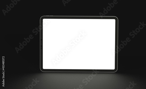 Tablet 3d computer with blank screen illustration