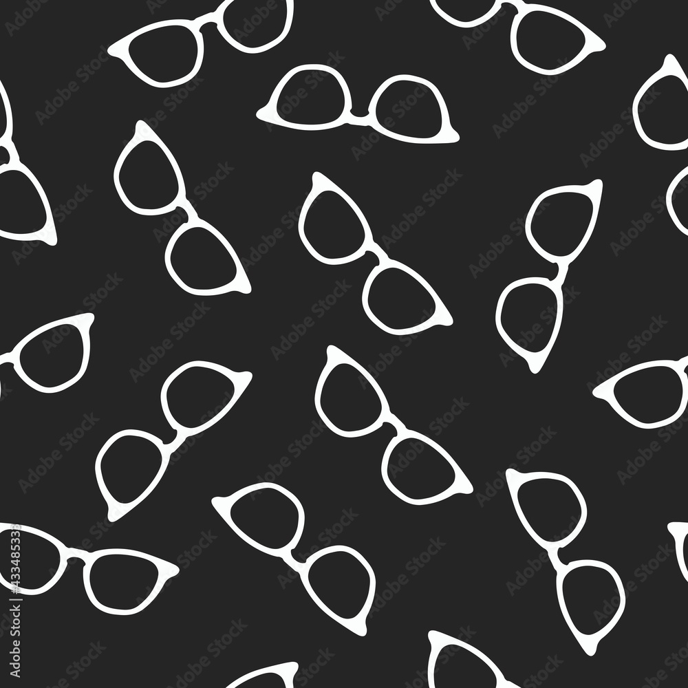 Fototapeta premium Vector Seamless Pattern Background or Wallpaper, Glasses Themed