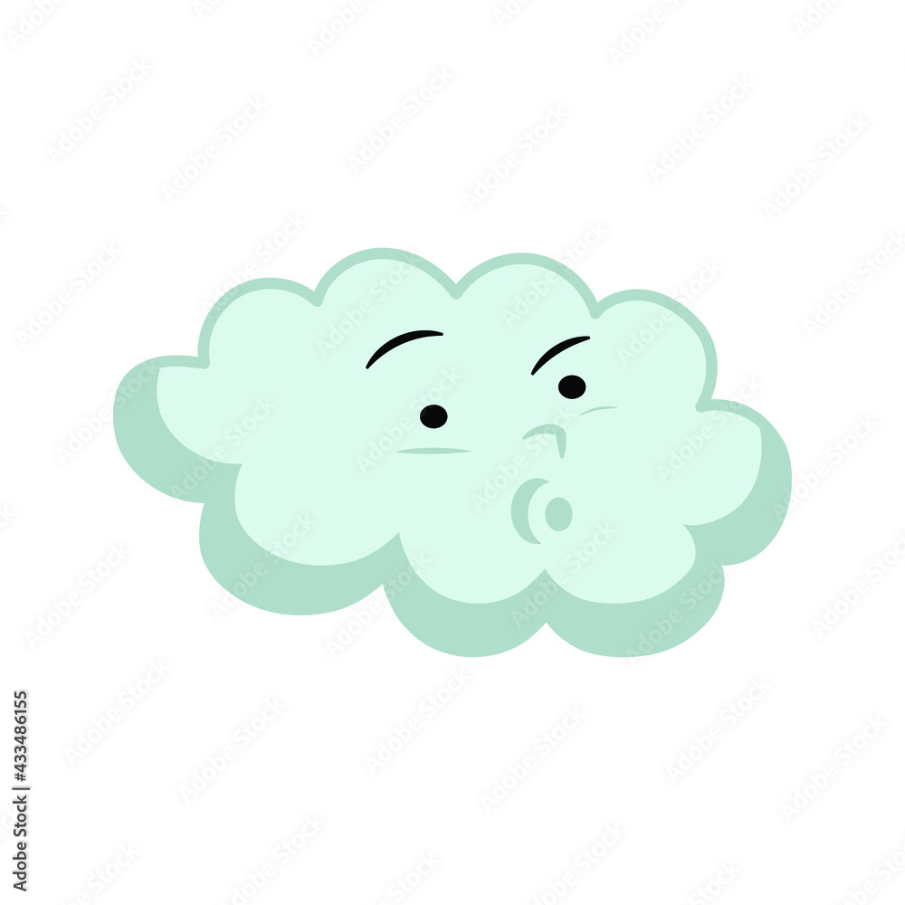 simple cartoon cloud with face, vector illustration simple cartoon cloud with face, vector illustration