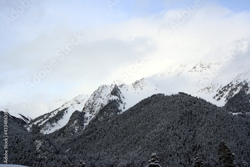 mountains in the snow