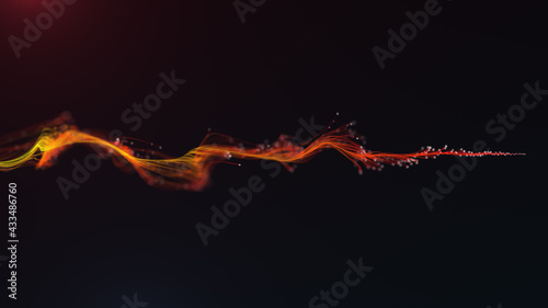 Abstract Fluid Particles Graphic Background/ Illustration of an abstract fluid particles background graphic design with light flares