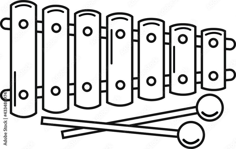 Marimba, xylophone line icon. Vector illustration Marimba, xylophone line icon. Vector illustration