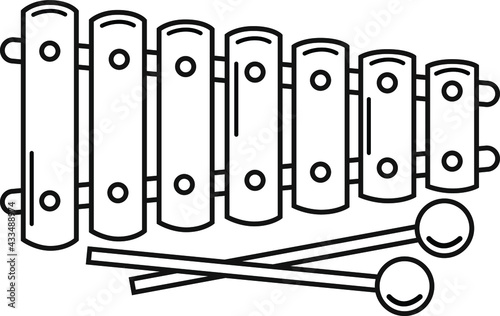 Marimba, xylophone line icon. Vector illustration