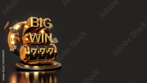 Canvas Print 3d Rendering Big Win in Online Casino