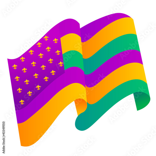 Isolated flag USA mardi grass venice festival icon- Vector