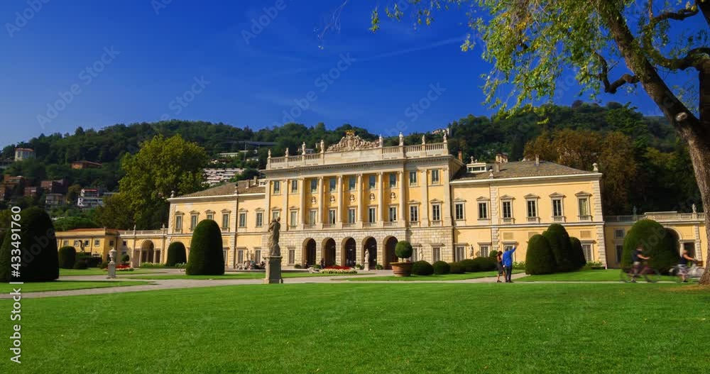 City of Como - Tourists visit Villa Olmo, an imposing neoclassical villa.
The villa is one of the symbols of the city and is located on the shores of Lake Como.travel italy City of Como - Tourists visit Villa Olmo, an imposing neoclassical villa.
The villa is one of the symbols of the city and is located on the shores of Lake Como.travel italy