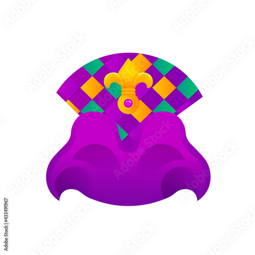 Isolated flag hat mardi grass venice festival icon- Vector