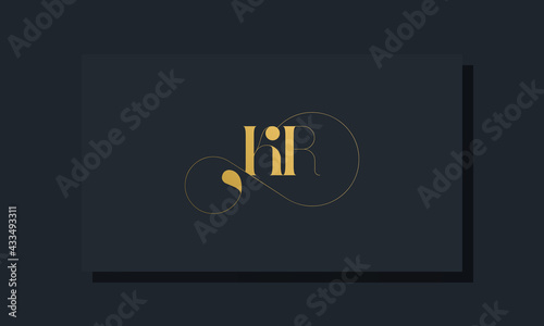 Minimal royal initial letters KR logo