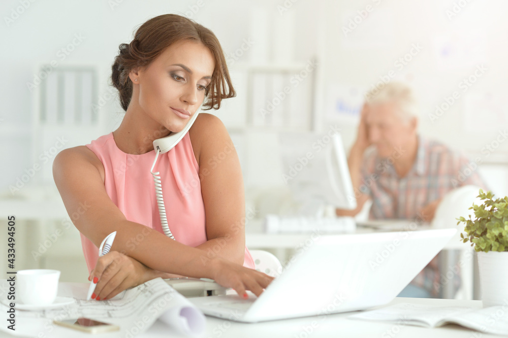 beautiful young businesswoman architect beautiful young businesswoman architect