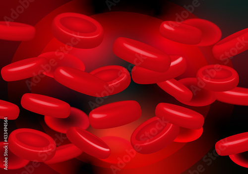 Red blood cells flowing through vein