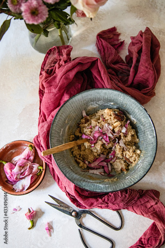 spring cookie dough with magnolia flowers