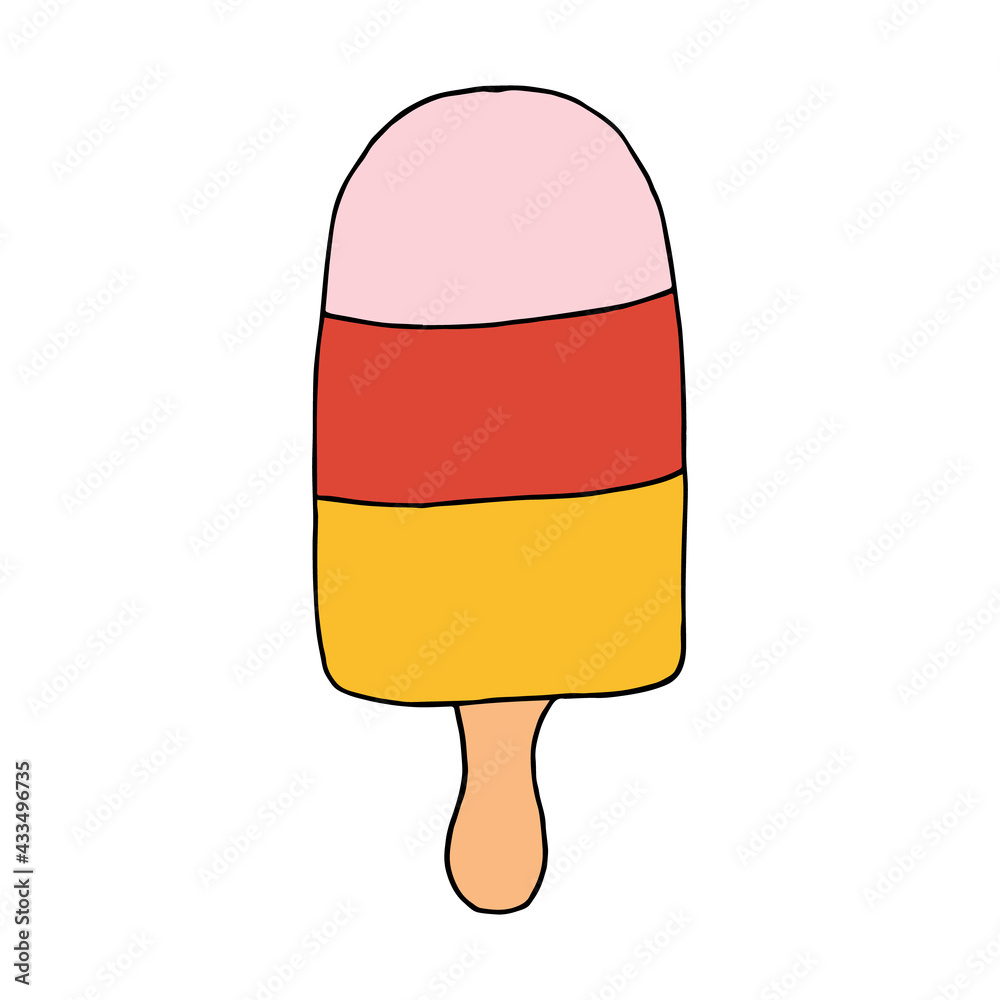 Hand drawn vector cute ice cream. Doodle style. Black outline isolated on white. Design for greeting cards, scrapbooking, textile, wrapping paper, cafe or restaurant menu, food infographic. Good for Hand drawn vector cute ice cream. Doodle style. Black outline isolated on white. Design for greeting cards, scrapbooking, textile, wrapping paper, cafe or restaurant menu, food infographic. Good for