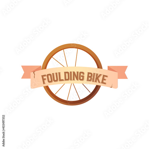 Isolated foulding bike wheel transportation lifestyle ride icon- Vector photo